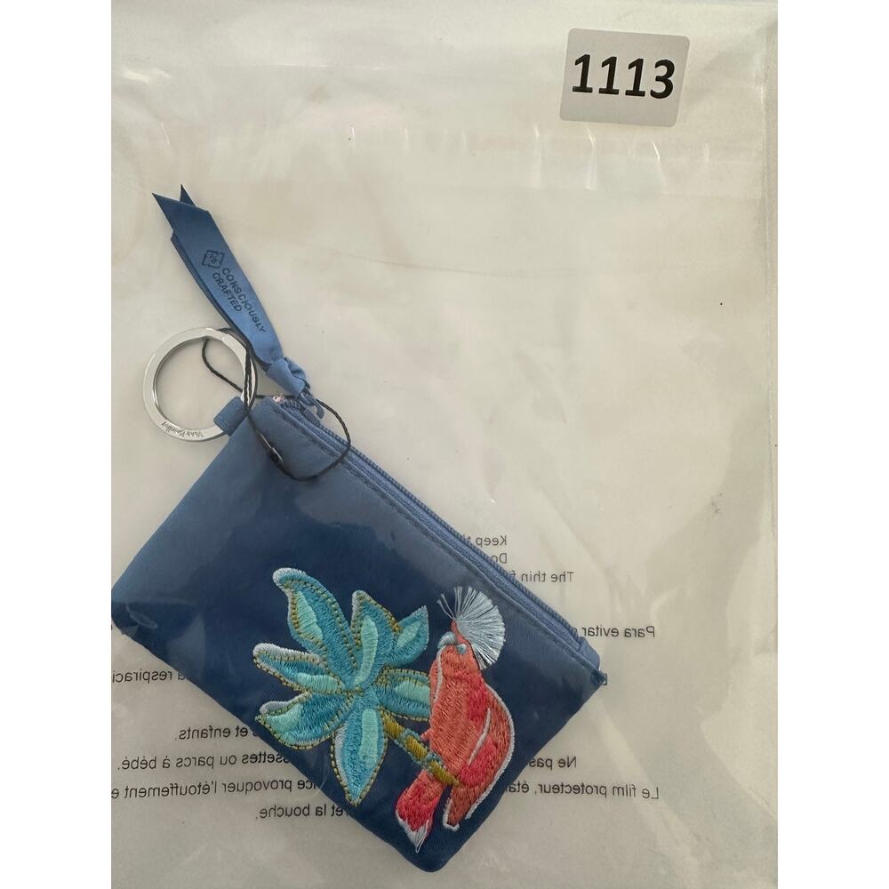 Vera Bradley Zip ID Case - Rain Forest Canopy Blue - Picture 6 of 8